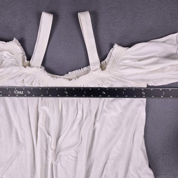 We The Free Top Womens Large Off‎ Shoulder Flutter Sleeve Boho Festival Shirt - Picture 4 of 8